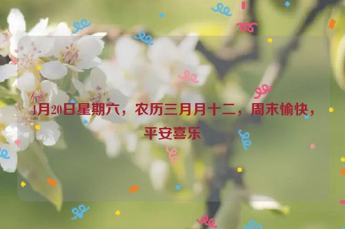 4月20日星期六，农历三月月十二，周末愉快，平安喜乐