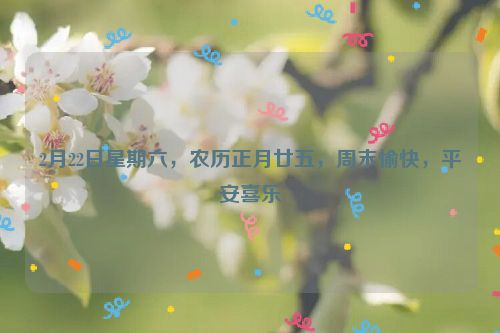 2月22日星期六，农历正月廿五，周末愉快，平安喜乐