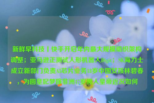 新鲜早科技丨快手开启年内最大规模组织架构调整；亚马逊正测试人形机器人Digit；SK海力士成立新部门负责AI芯片业务18岁中国女孩林碧春，为圆皇妃梦嫁非洲47岁黑人皇帝近况如何