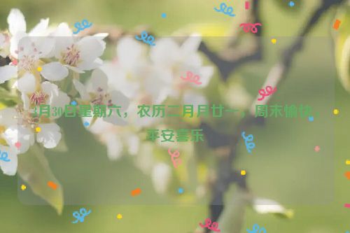 3月30日星期六，农历二月月廿一，周末愉快，平安喜乐