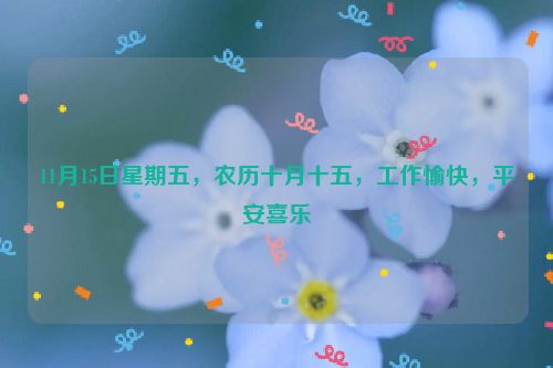 11月15日星期五，农历十月十五，工作愉快，平安喜乐